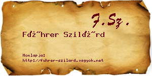 Führer Szilárd névjegykártya