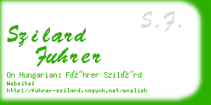 szilard fuhrer business card